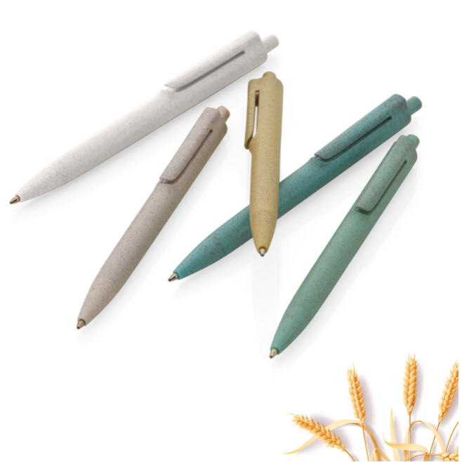 Caneta Esferográfica Biodegradável Com Fibra De Trigo. Caneta Esferográfica Biodegradável Com Fibra De Trigo.