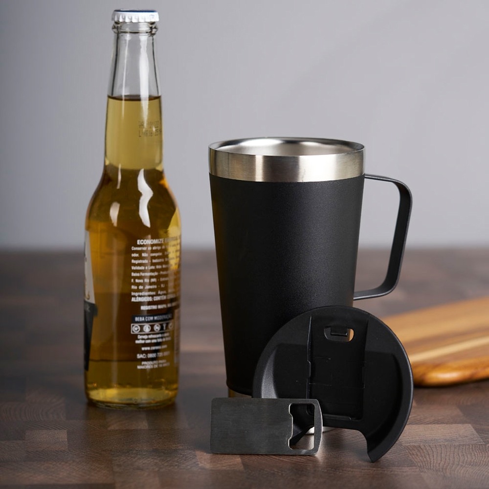 Caneca Térmica Inox com Abridor 500ml Personalizada Caneca Térmica Inox com Abridor 500ml Personalizada