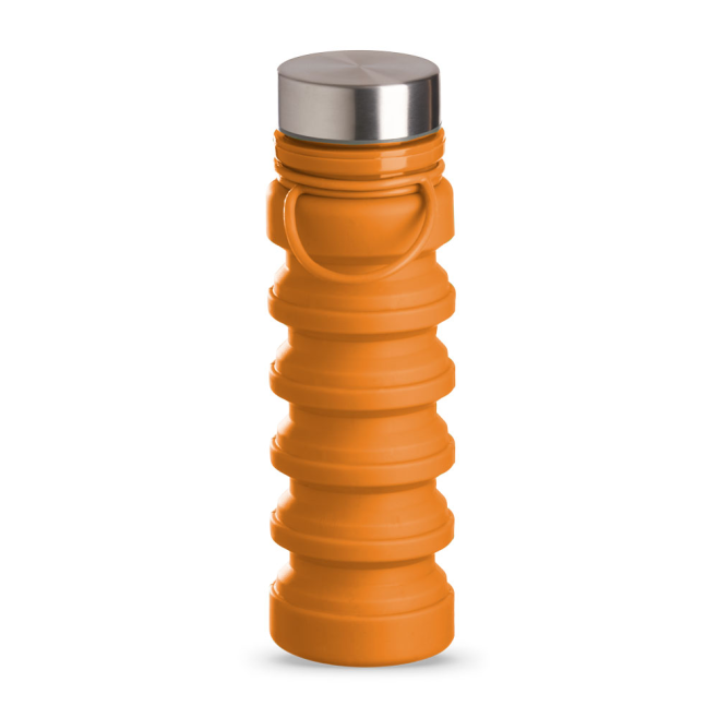 Garrafa Em Silicone Retrátil Com Alça