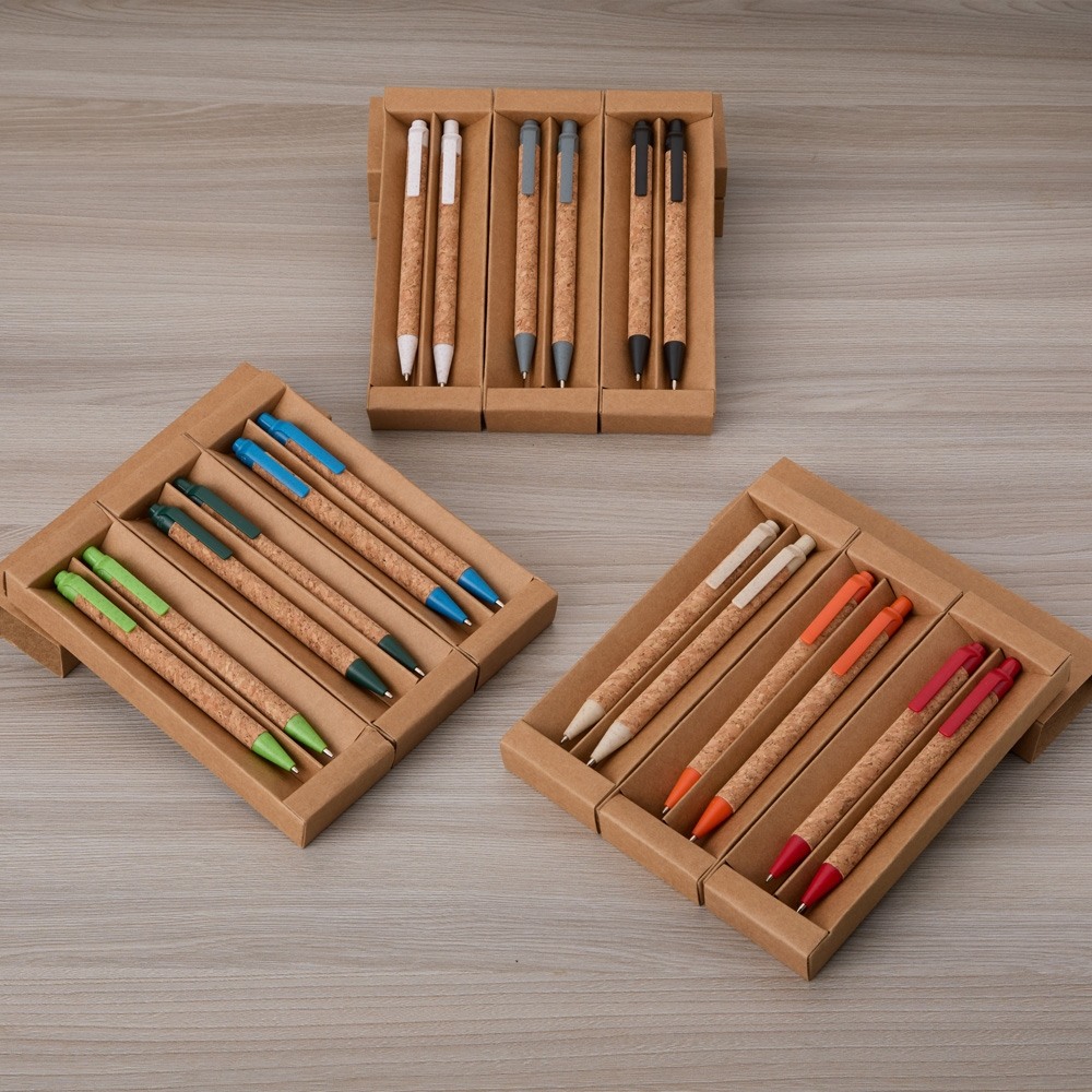 Kit Ecológico Caneta e Lapiseira Cortiça Personalizado Kit Ecológico Caneta e Lapiseira Cortiça Personalizado