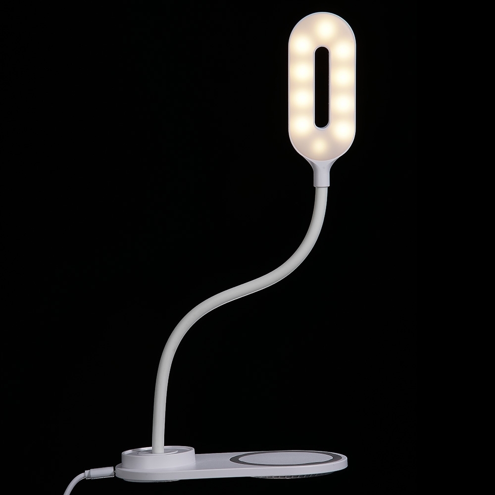 Luminária Plástica Articulável E Carregador De Indução Em Celulares Luminária Plástica Articulável E Carregador De Indução Em Celulares