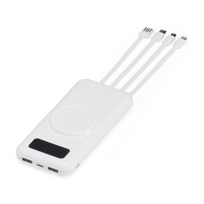 Power Bank 10.000mAh com Carregamento via Indução ou via Cabo Personalizado Power Bank 10.000mAh com Carregamento via Indução ou via Cabo Personalizado