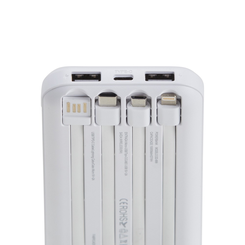 Power Bank 10.000mAh com Carregamento via Indução ou via Cabo Personalizado Power Bank 10.000mAh com Carregamento via Indução ou via Cabo Personalizado