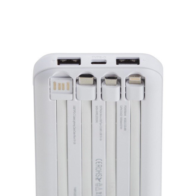 Power Bank 10.000mAh com Carregamento via Indução ou via Cabo Personalizado Power Bank 10.000mAh com Carregamento via Indução ou via Cabo Personalizado