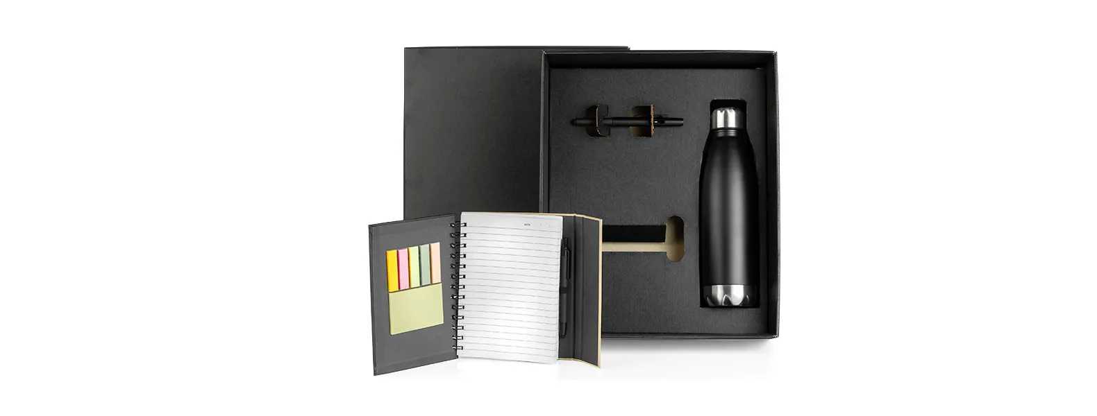 Kit Garrafa, Caderno E Caneta Personalizado com Logo Kit Garrafa, Caderno E Caneta Personalizado com Logo