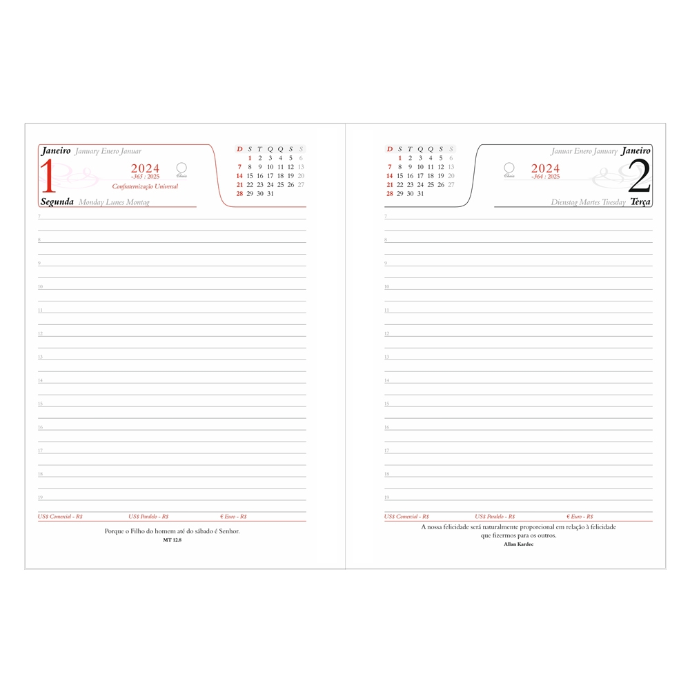 Agenda diária 2025 Personalizada