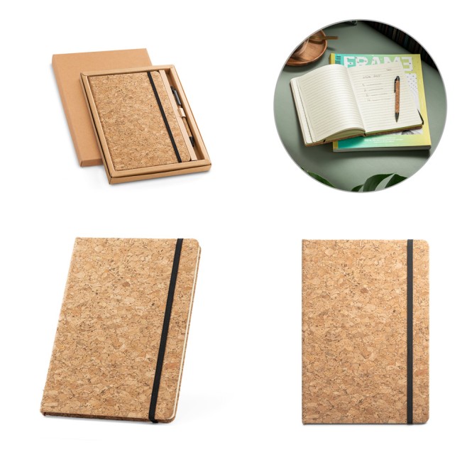 Bloco De Notas A5 E Esferográfica Em Cortiça Para Brinde Bloco De Notas A5 E Esferográfica Em Cortiça Para Brinde