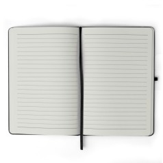 Caderneta Tipo Moleskine Pautadas Com Porta Caneta Personalizada