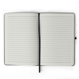 Caderneta Tipo Moleskine Pautadas Com Porta Caneta Personalizada