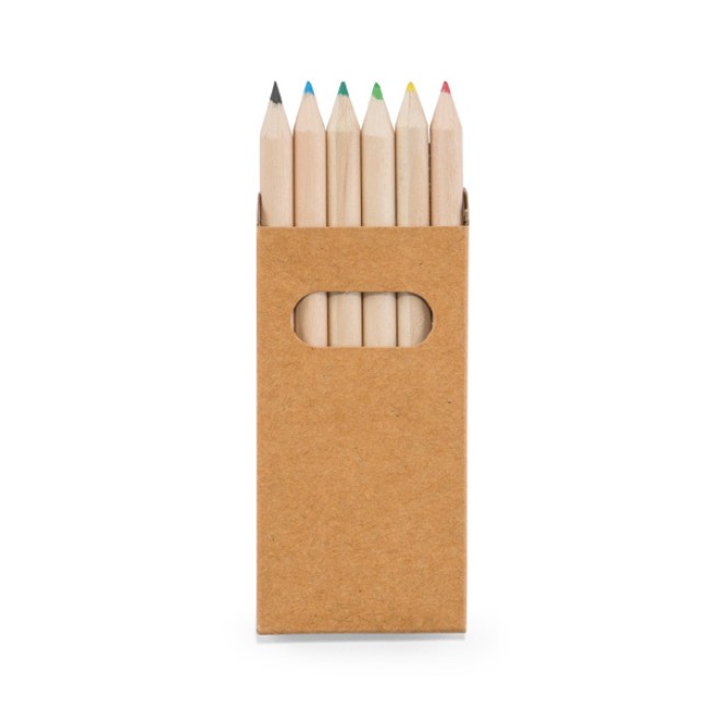 Caixa Com 6 Mini Lápis De Cor Personalizado