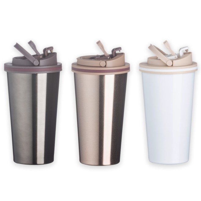 Copo De Metal De 450Ml Com Tampa Para Brinde Personalizado Copo De Metal De 450Ml Com Tampa Para Brinde Personalizado