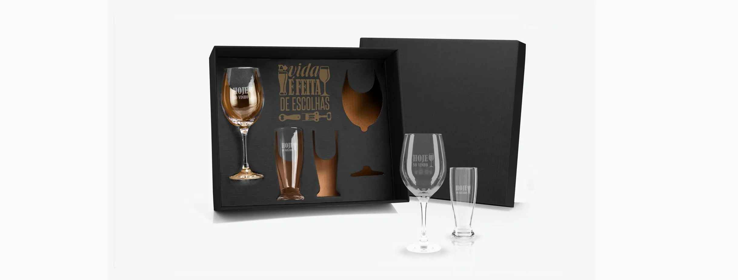 Jogo De Copos De Vidro P/ Vinho / Cerveja Personalizado