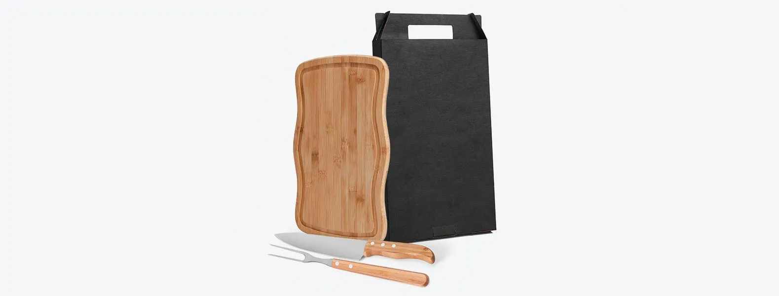 Kit Churrasco em Bambu com Tábua Retangular Personalizada