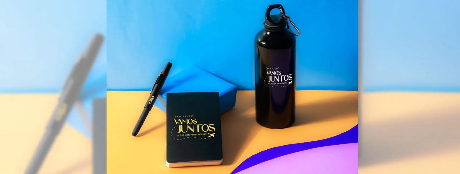 Kit Com Squeeze, Caneta E Bloco Personalizado 