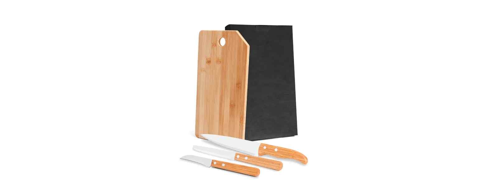 Kit Cozinha com Tábua, Faca Fruta e Faca Legumes Personalizado