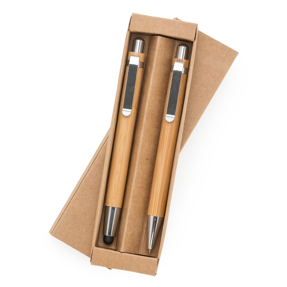 Kit Ecológico Caneta E Lapiseira Bambu Promocional Kit Ecológico Caneta E Lapiseira Bambu Promocional
