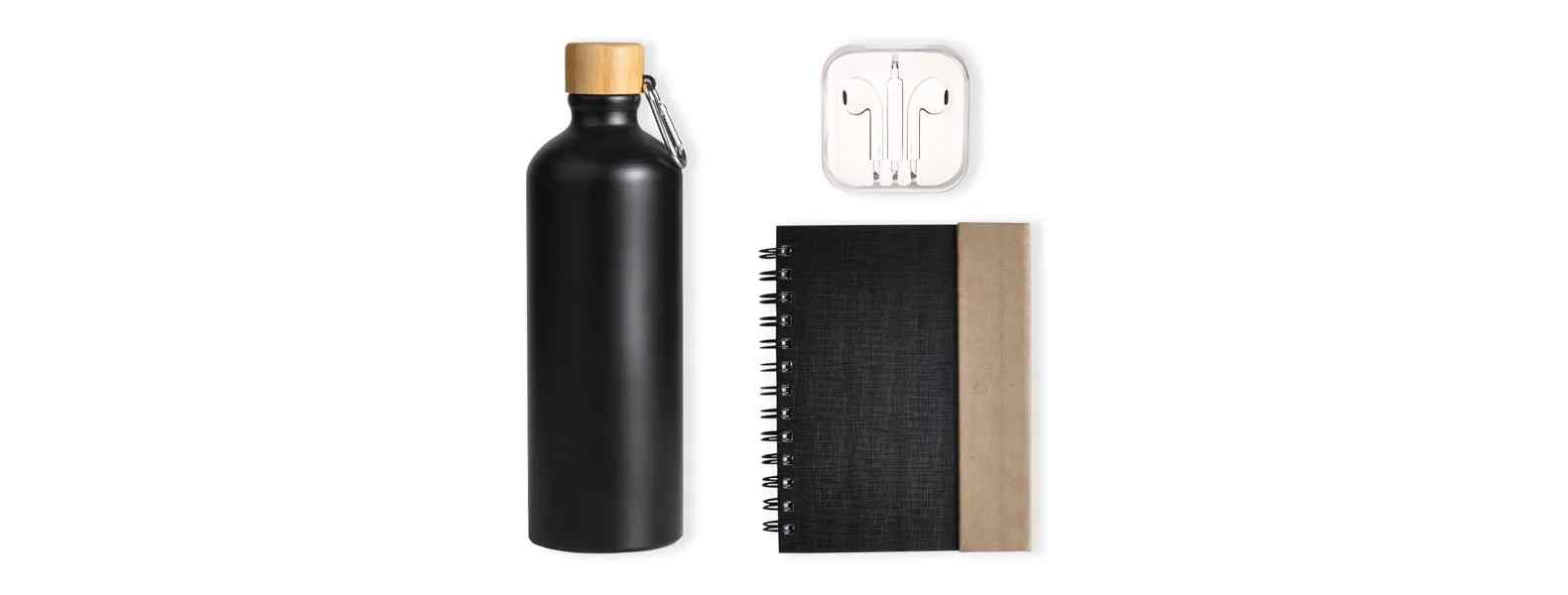 Kit Garrafa, Caderno E Fone Personalizado 