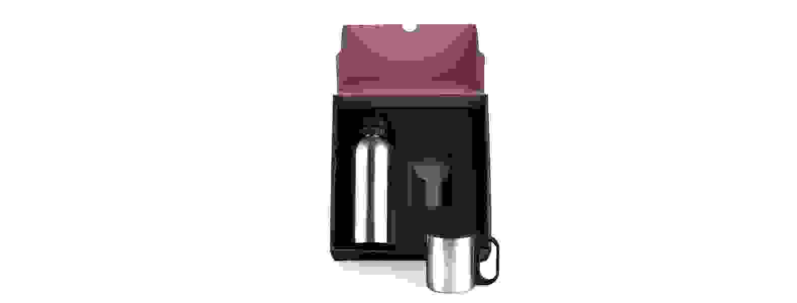 Kit Garrafa e Caneca Em Aço Inox 600/180ml Personalizado 