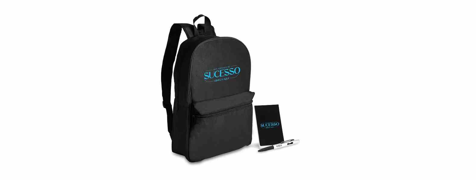 Kit Mochila, Bloco E Caneta Personalizado