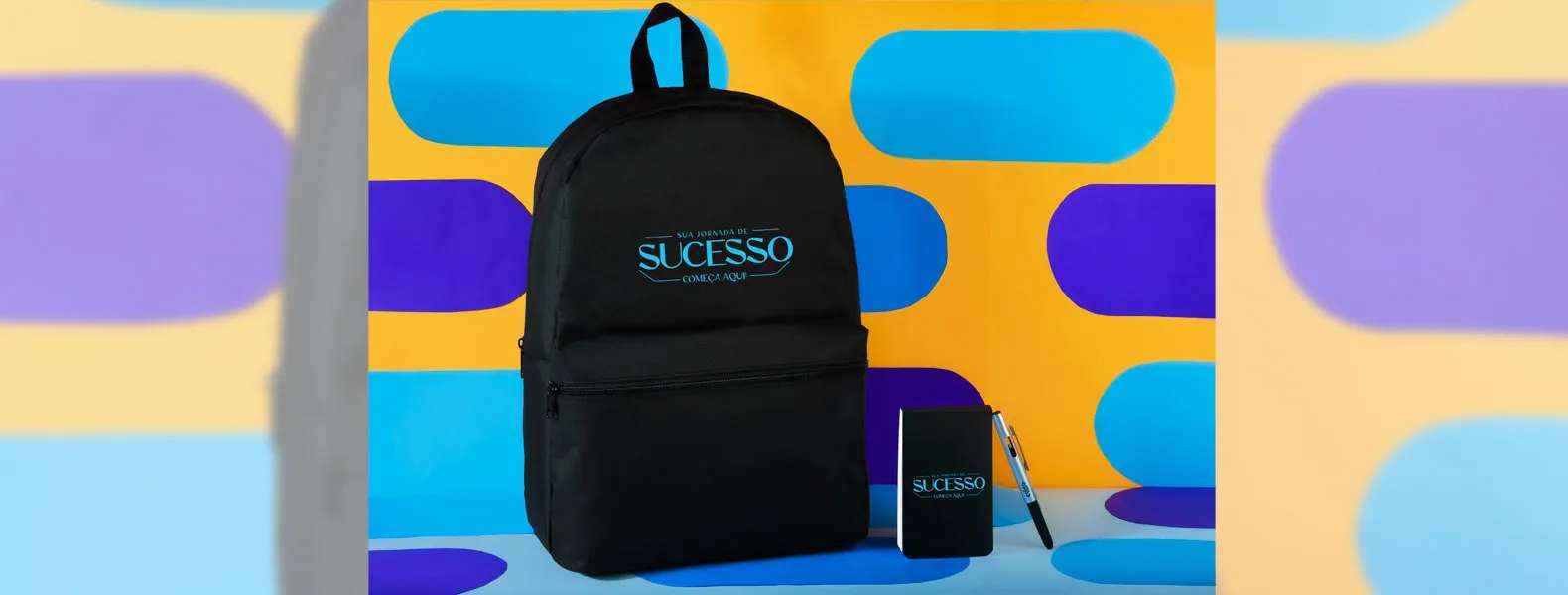 Kit Mochila, Bloco E Caneta Personalizado
