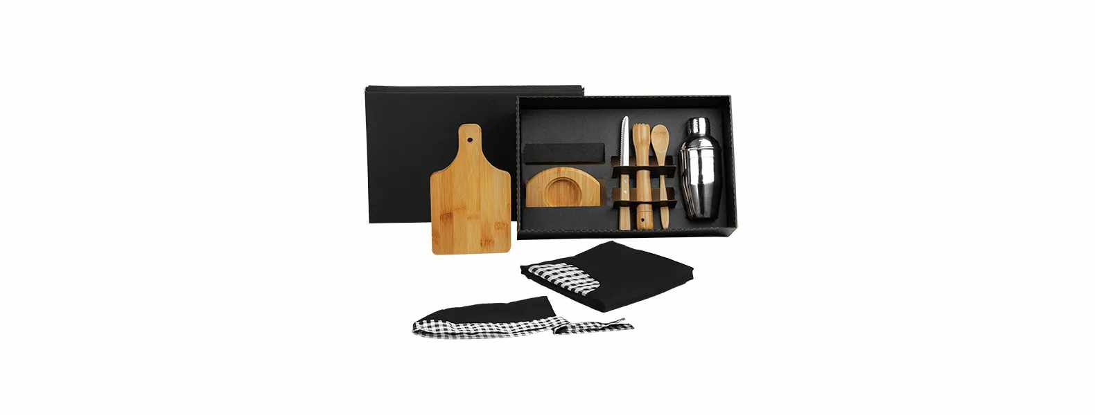 Kit Para Caipirinha Em Bambu Com Avental E Bandana com Logo