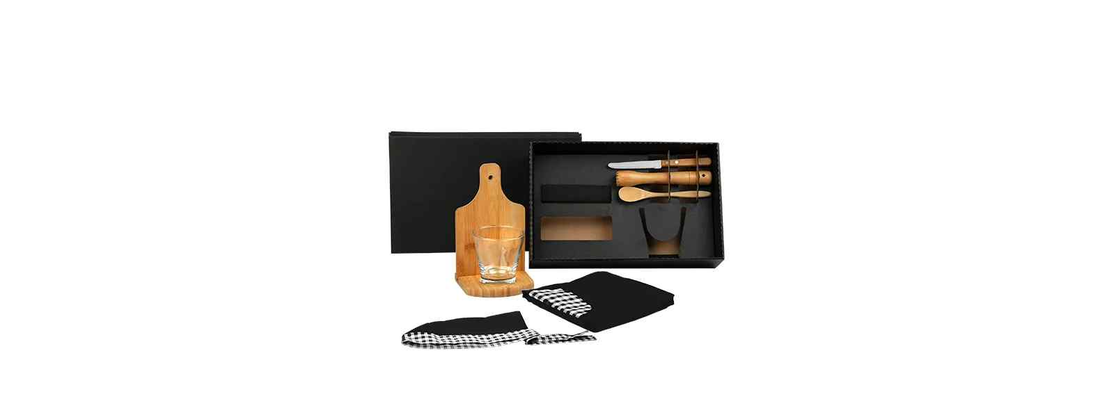 Kit Para Caipirinha Em Bambu Com Avental E Bandana para Brindes