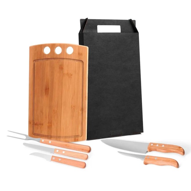 Kit para Churrasco / Cozinha em Bambu / Inox com Logo para Brindes Kit para Churrasco / Cozinha em Bambu / Inox com Logo para Brindes