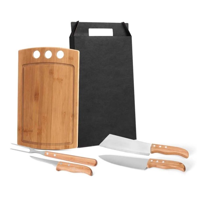 Kit para Churrasco / Cozinha em Bambu / Inox com Logo Kit para Churrasco / Cozinha em Bambu / Inox com Logo