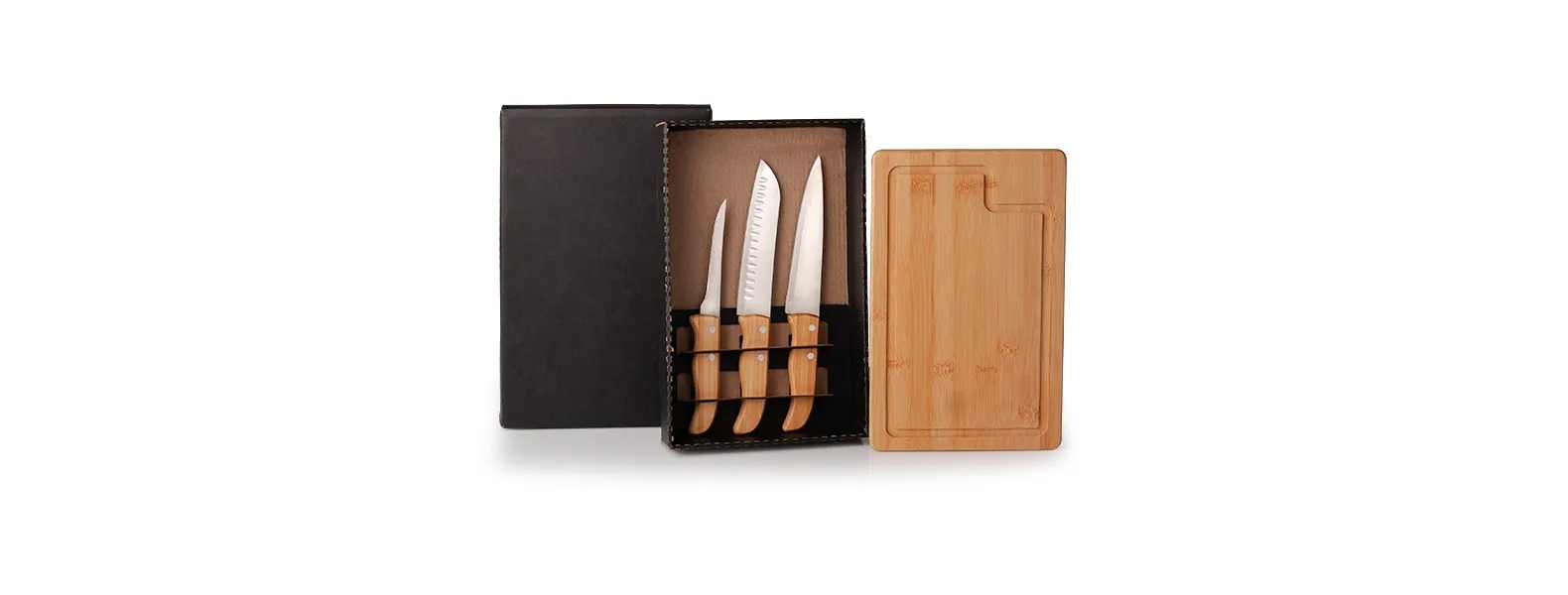 Kit para Churrasco / Cozinha em Bambu / Inox Personalizado com Logo