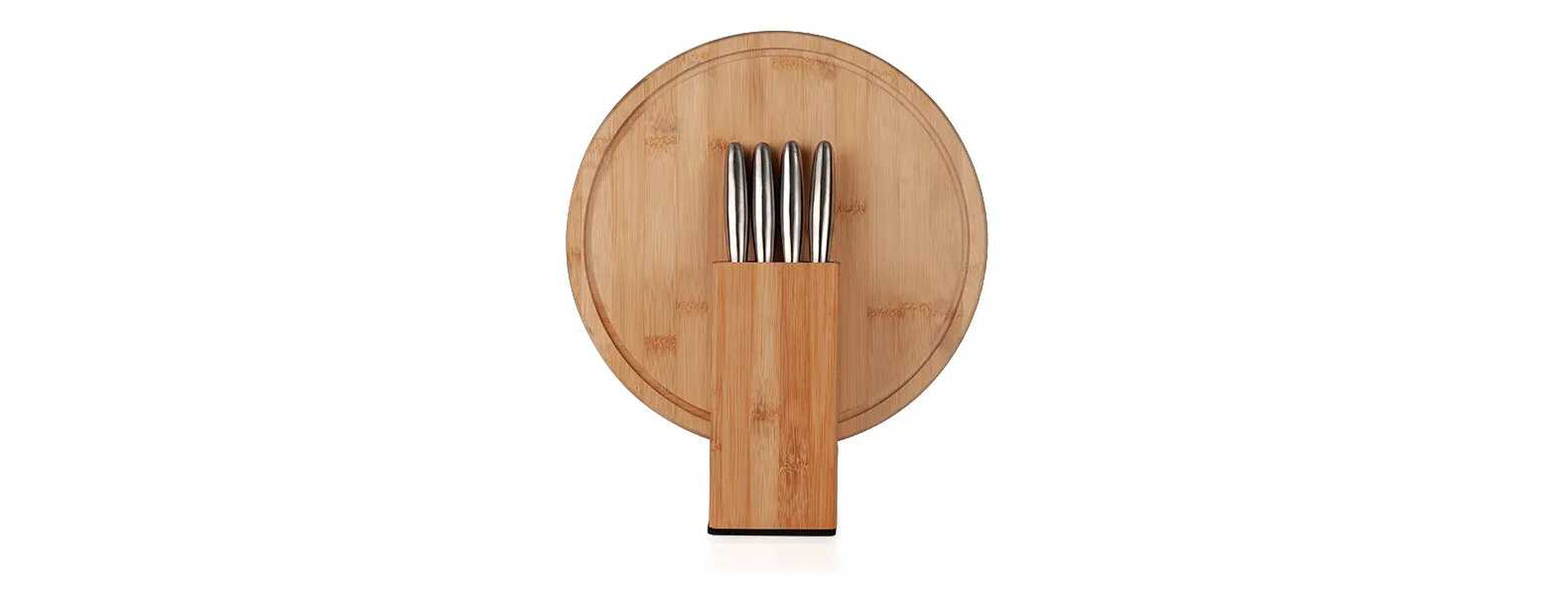 Kit para Queijo Com Cepo Em Bambu / Inox Personalizado 