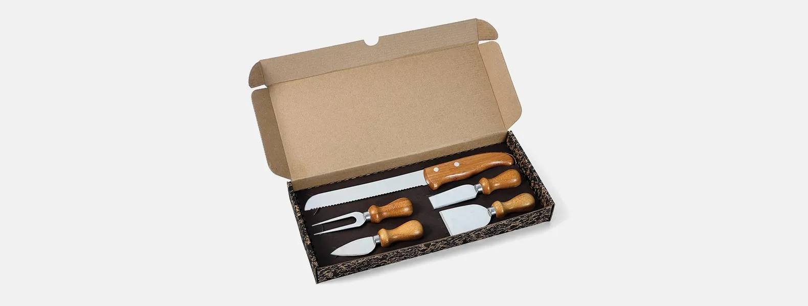 Kit para Queijo E Faca Para Pão Em Inox / Bambu Personalizado 