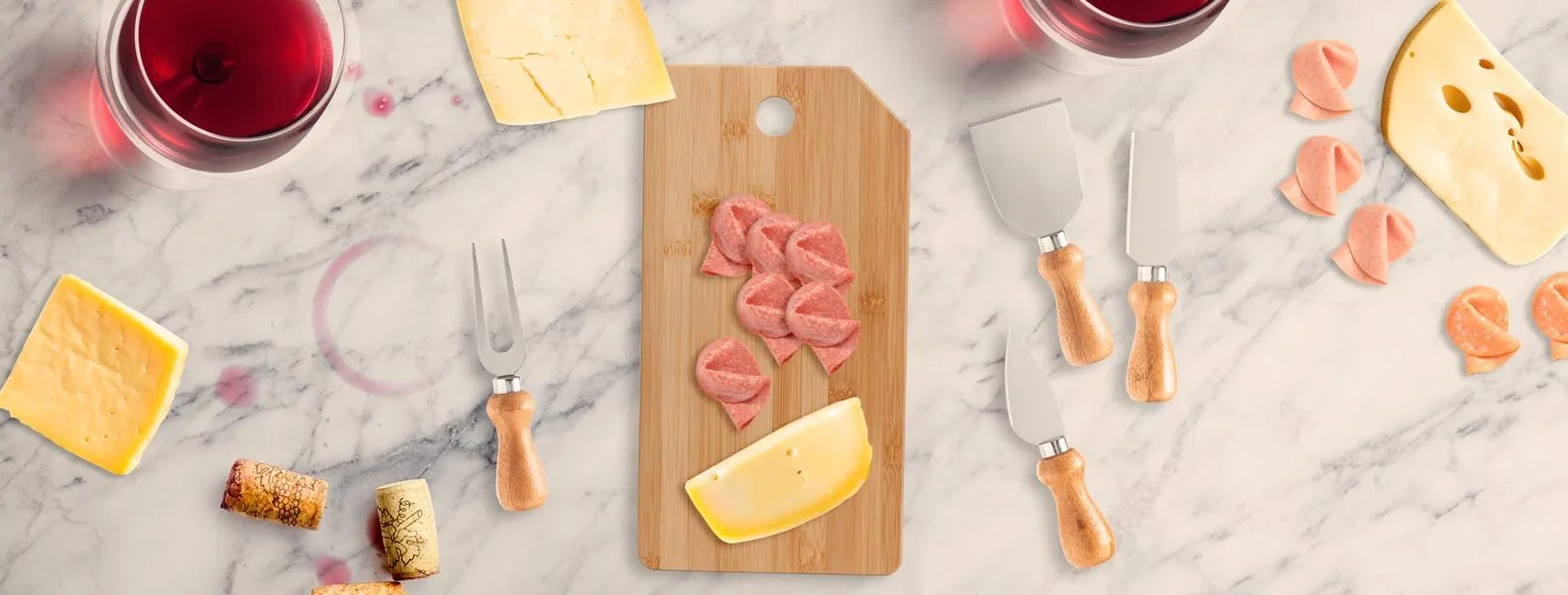 Kit para Queijo Em Bambu / Inox Oregon Personalizado com Logo