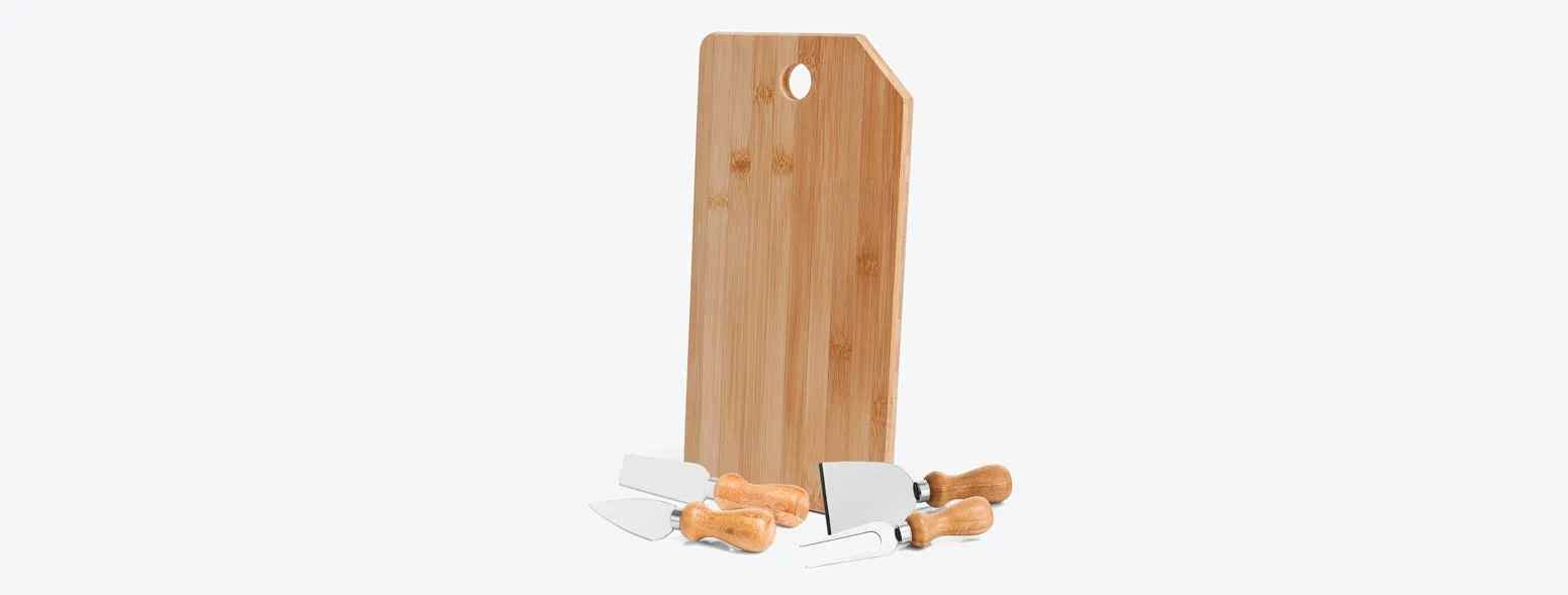 Kit para Queijo Em Bambu / Inox Oregon Personalizado com Logo