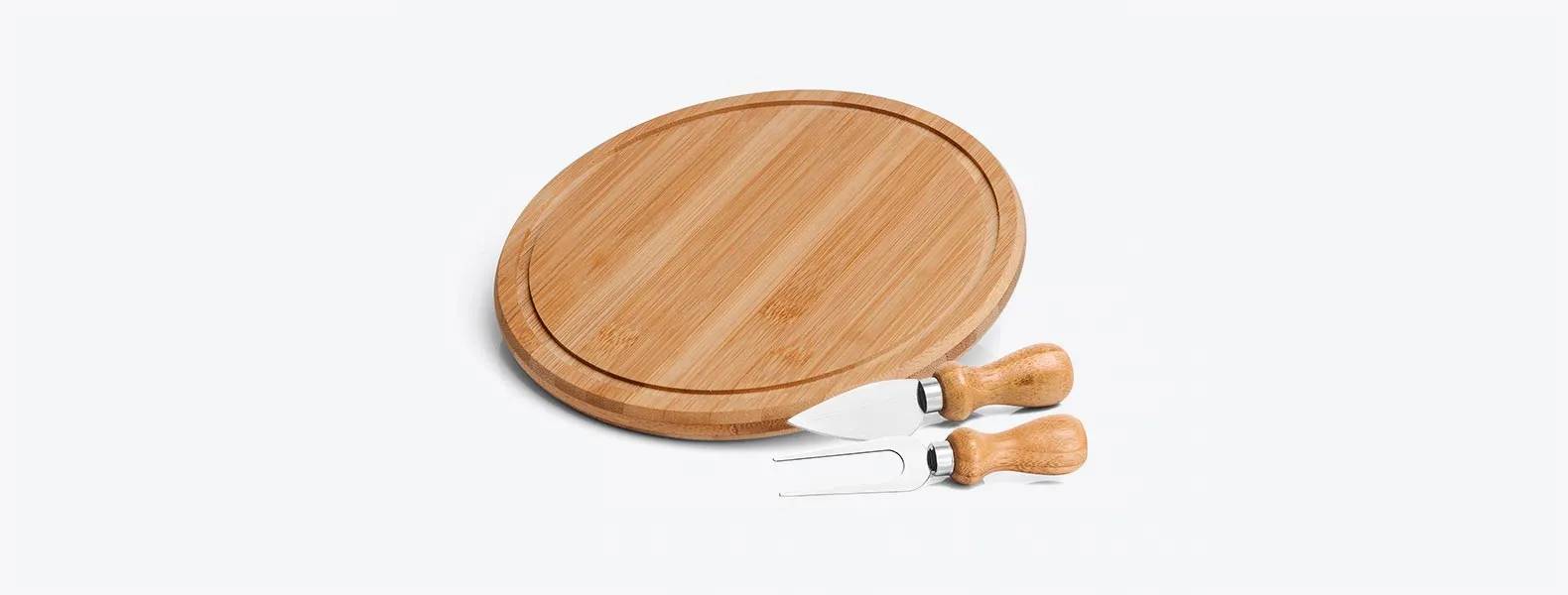 Kit para Queijo Em Bambu / Inox Personalizado