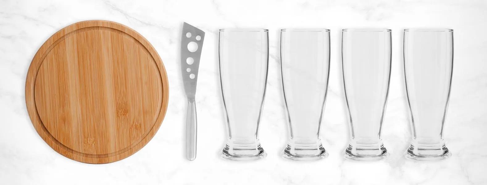 Kit Queijo e Cerveja 6 Peças com Logo 