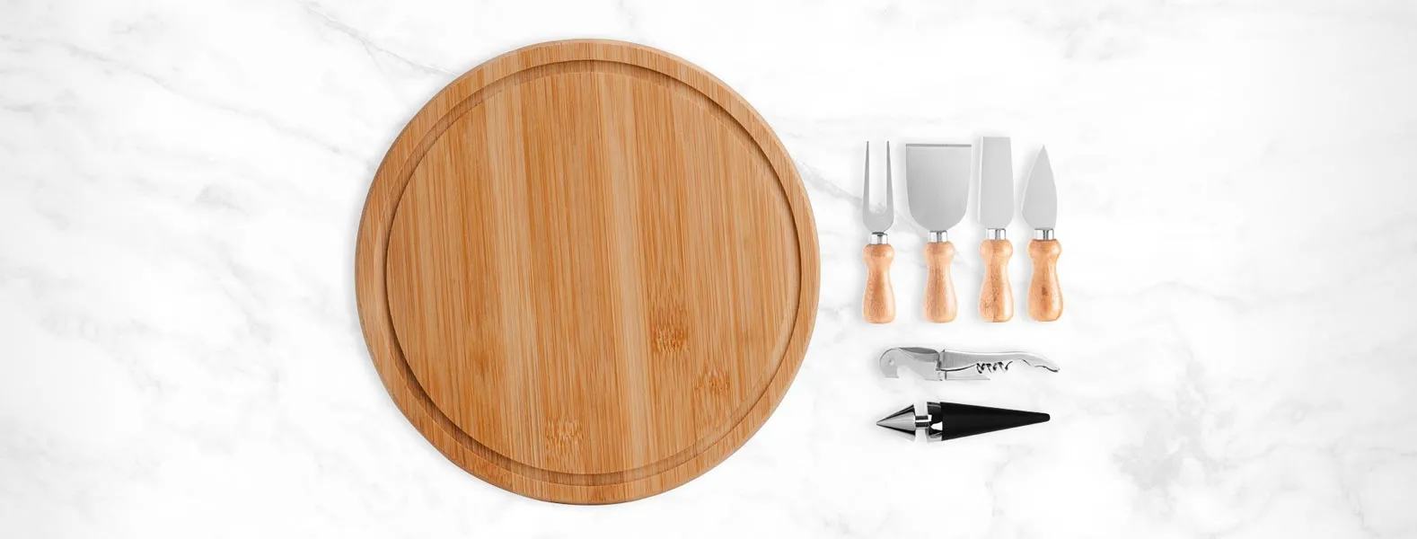 Kit Queijo e Champagne 6 Peças com Logo Personalizado