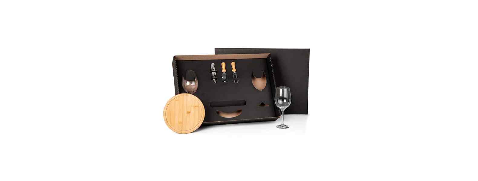 Kit Queijo e Vinho 6 Peças com Logo 