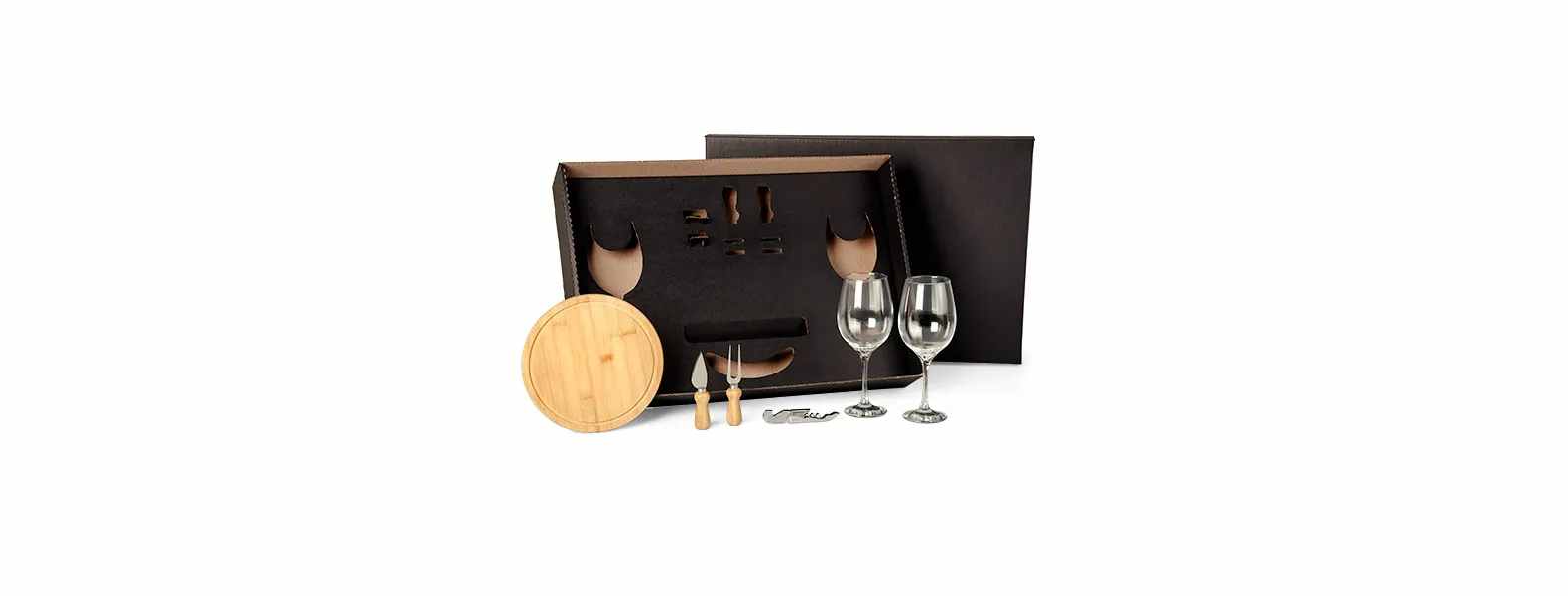 Kit Queijo e Vinho 6 Peças com Logo 