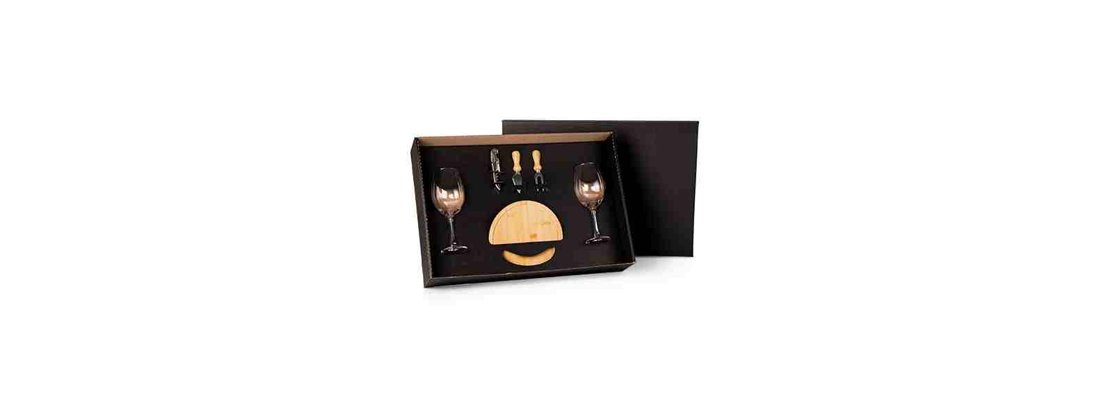 Kit Queijo e Vinho 6 Peças com Logo 