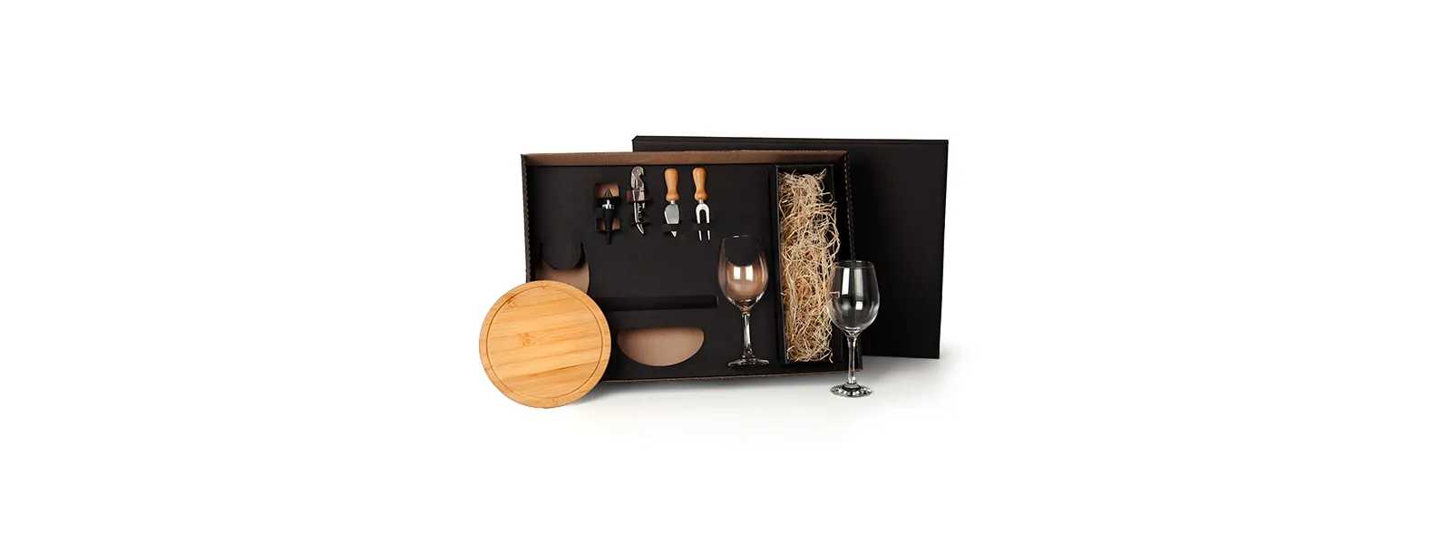 Kit Queijo e Vinho 7 Peças com Logo para Brindes