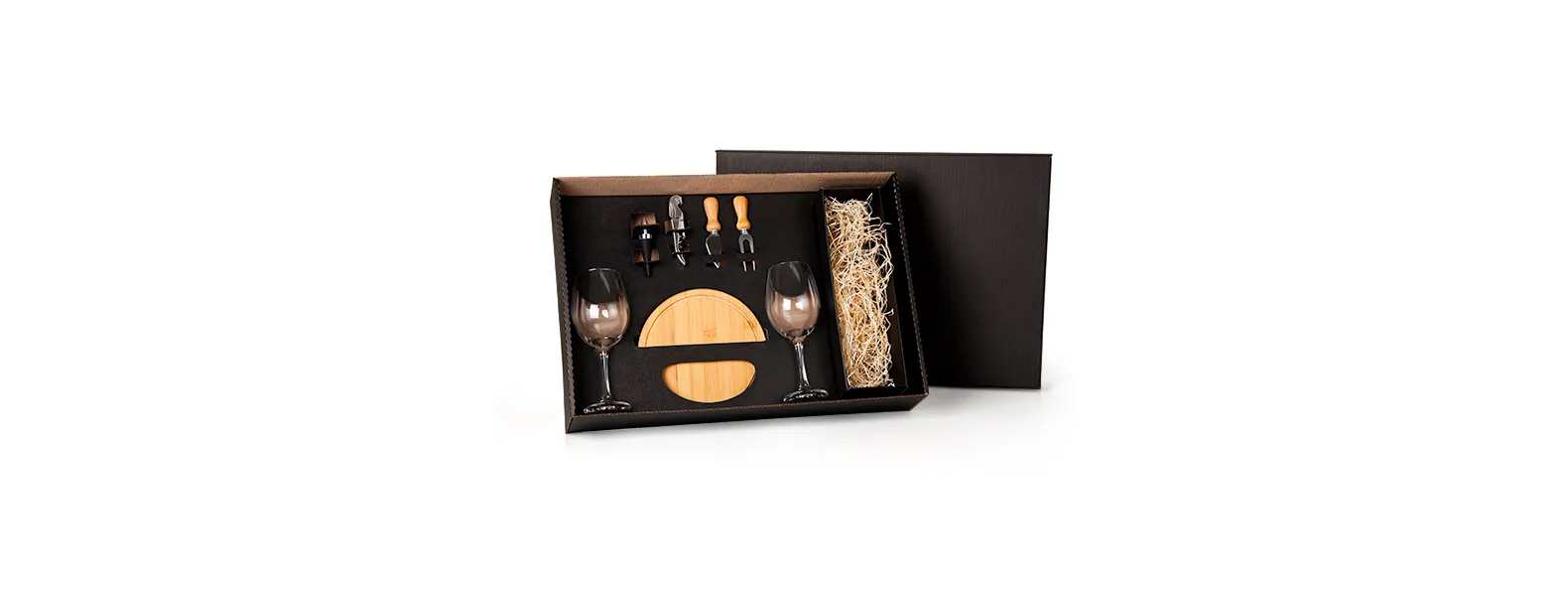 Kit Queijo e Vinho 7 Peças com Logo para Brindes
