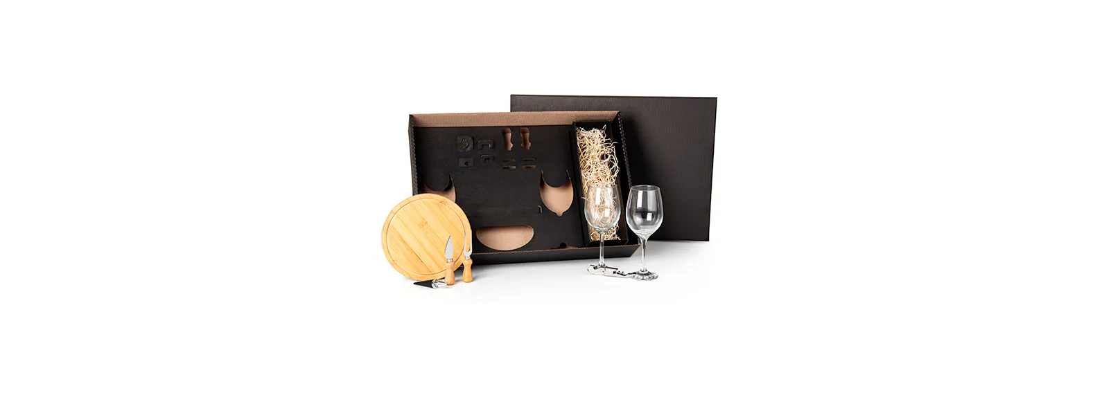Kit Queijo e Vinho 7 Peças com Logo para Brindes