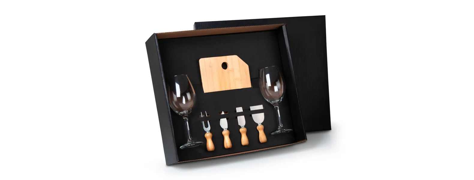 Kit Queijo e Vinho 7 Peças para Brindes 
