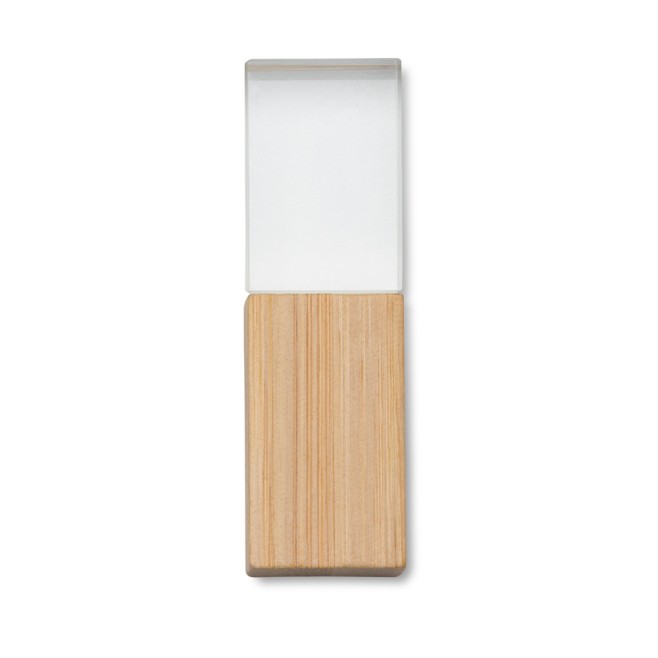 Pen Drive Cristal e Bambu Personalizado Pen Drive Cristal e Bambu Personalizado