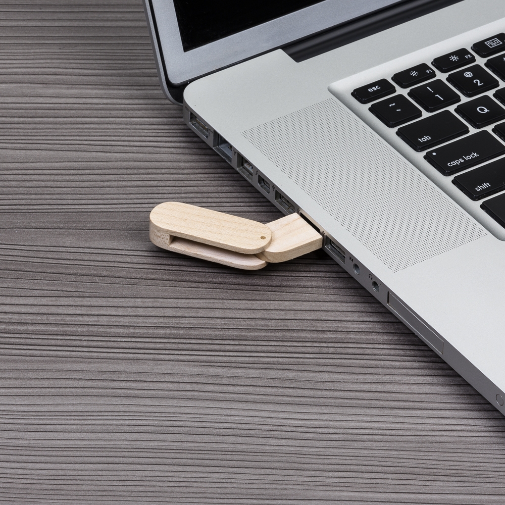 Pen Drive Giratório em Bambu Personalizado Pen Drive Giratório em Bambu Personalizado