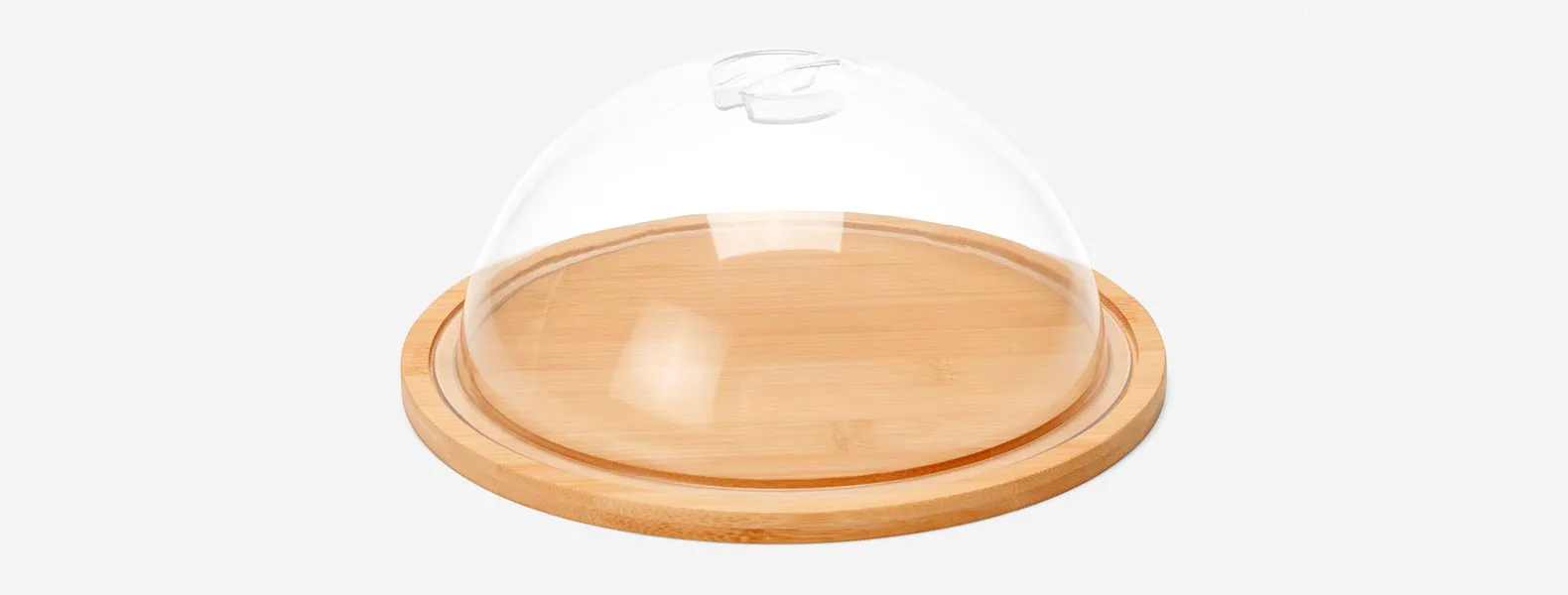 Porta-Queijo Em Bambu E Poliestireno com Logo 