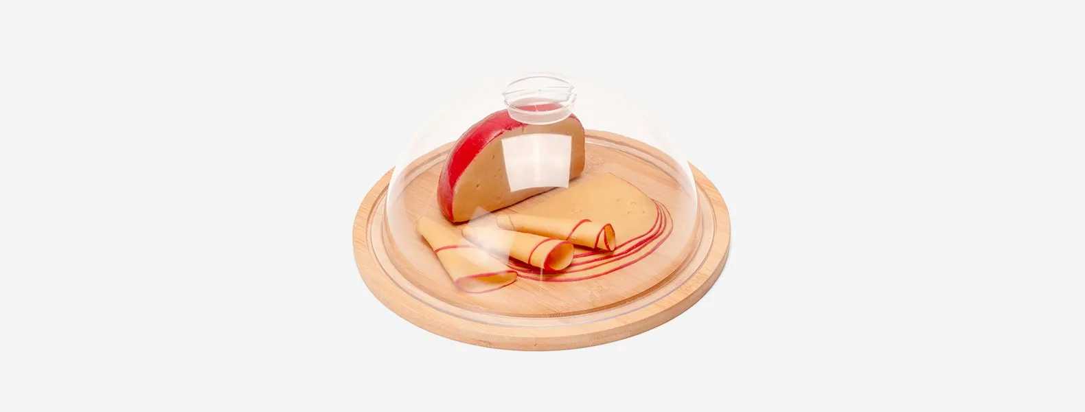 Porta-Queijo Em Bambu E Poliestireno com Logo 
