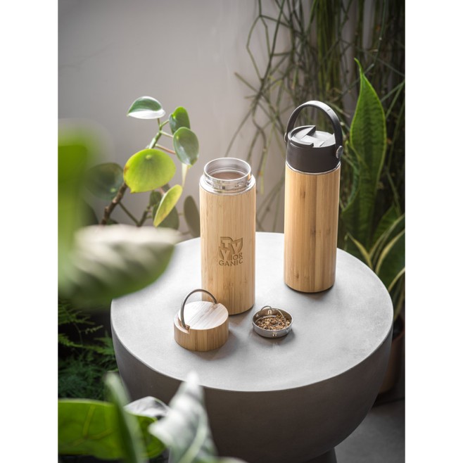 Squeeze 440Ml Em Bambu E Inox Personalizado Squeeze 440Ml Em Bambu E Inox Personalizado