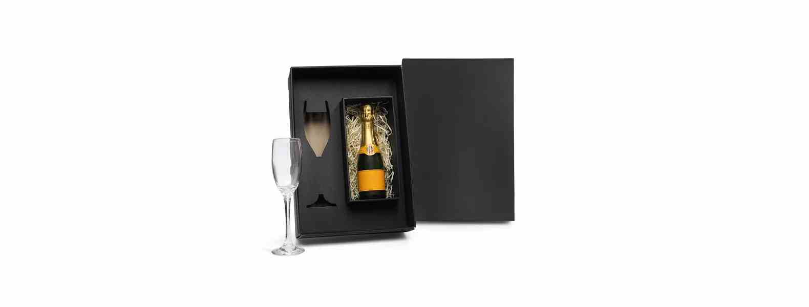 Taça De Vidro p/Champagne 190 Ml c/ Espaço p/Garrafa Mini Personalizado